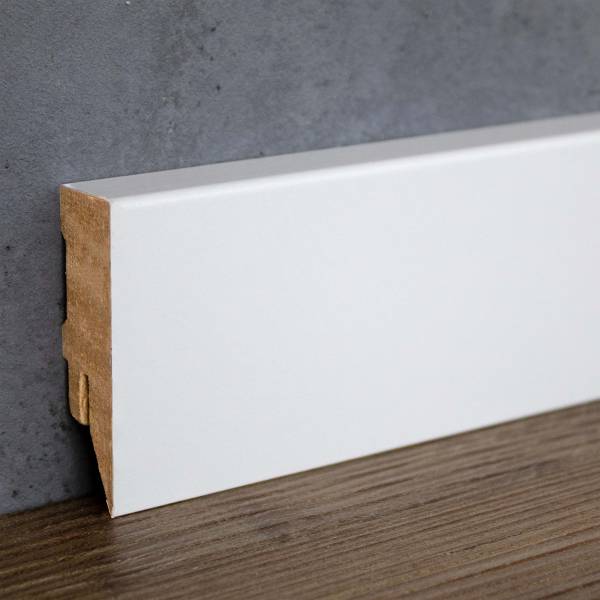 PROVISTON | Klick-Sockelleiste | MDF-Fußleiste | 16 x 58 x 2500 mm | eckig | weiß foliert PROVISTON | Klick-Sockelleiste | MDF-Fußleiste | 16 x 58 x 2500 mm | eckig | weiß foliert
