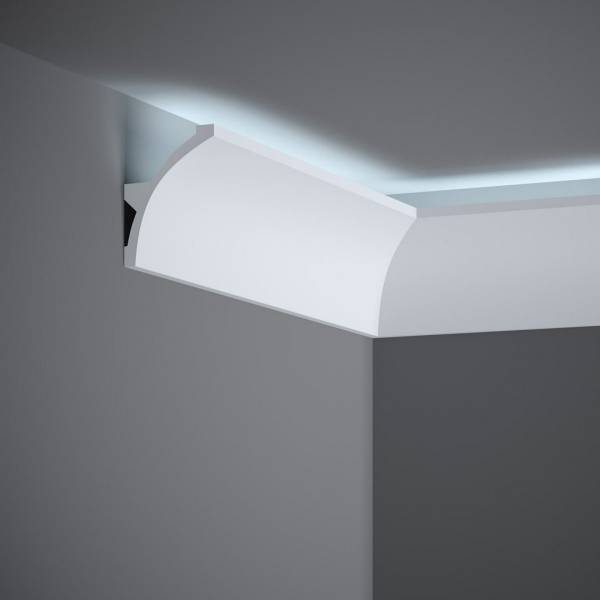 PROVISTON | Lichtleiste "NEC080T" | 60 x 80 x 2000 mm | Weiß | Deckenleiste | Stuckleiste | Modern PROVISTON | Lichtleiste "NEC080T" | 60 x 80 x 2000 mm | Weiß | Deckenleiste | Stuckleiste | Modern