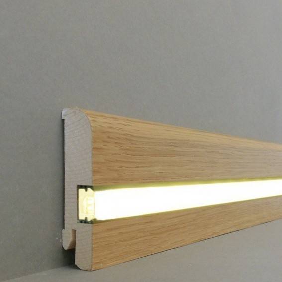 PROVISTON | Licht Sockelleiste "Kiel" | Echtholzfurnier | 20 x 80 x 2500 mm | Eiche | LED Fußleiste PROVISTON | Licht Sockelleiste "Kiel" | Echtholzfurnier | 20 x 80 x 2500 mm | Eiche | LED Fußleiste