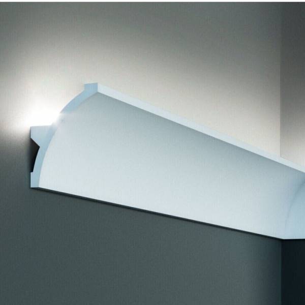Elite Decor | Lichtleiste KF702| Polystyrol | 80 x 60 x 2000 mm | Weiß | Styropor Zierleiste Elite Decor | Lichtleiste KF702| Polystyrol | 80 x 60 x 2000 mm | Weiß | Styropor Zierleiste
