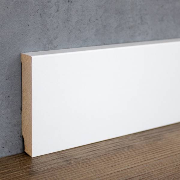 PROVISTON | Sockelleiste | Eckiges Profil | 16 x 80 x 2500 mm | MDF foliert | Weiß | Klassisch PROVISTON | Sockelleiste | Eckiges Profil | 16 x 80 x 2500 mm | MDF foliert | Weiß | Klassisch