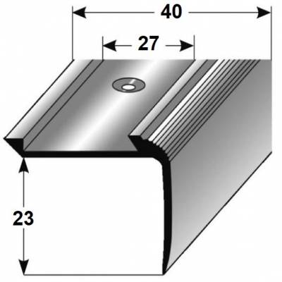 Treppenkante "Enna" / Kombiwinkel / Winkelprofil 27 mm x 40 mm Aluminium eloxiert