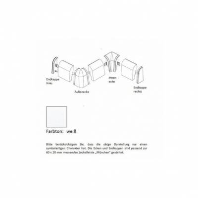Aussenecken für MDF-Sockelleisten 6x2 mm - Eiche