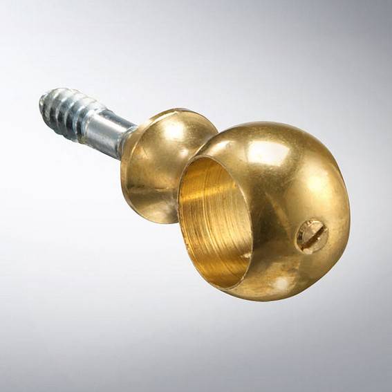 Auer | Kugelösen für Läuferstangen | 13 mm | Mit Feststellschraube | Messing poliert oder vernickelt Auer | Kugelösen für Läuferstangen | 13 mm | Mit Feststellschraube | Messing poliert oder vernickelt