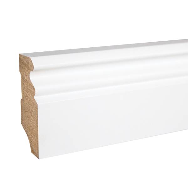 PROVISTON | Hamburger Leiste | 19 x 58 x 2500 mm | foliert | Fußleiste | Berliner Profil | MDF weiß PROVISTON | Hamburger Leiste | 19 x 58 x 2500 mm | foliert | Fußleiste | Berliner Profil | MDF weiß