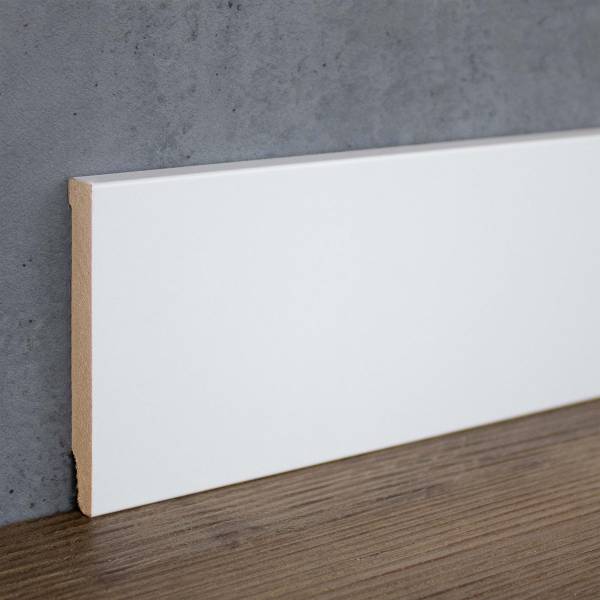 PROVISTON | Sockelleiste | Eckiges Profil | 10 x 80 x 2500 mm | MDF foliert | Weiß | Klassisch PROVISTON | Sockelleiste | Eckiges Profil | 10 x 80 x 2500 mm | MDF foliert | Weiß | Klassisch