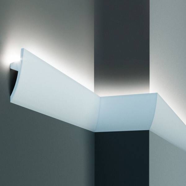 Elite Decor | Lichtleiste KF502| Polystyrol | 75 x 36 x 2000 mm | Weiß | Styropor Zierleiste Elite Decor | Lichtleiste KF502| Polystyrol | 75 x 36 x 2000 mm | Weiß | Styropor Zierleiste