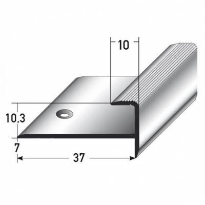 Einschubprofil "Matane", mit Nase für Laminat / Parkett, 10,3 mm Einfasshöhe, Aluminium eloxiert,