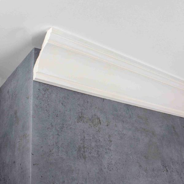 PROVISTON | Gipsleiste "ES-21" | Echter Gipsstuck | 75 x 88 x 1200 mm | Stuckleiste aus Gips PROVISTON | Gipsleiste "ES-21" | Echter Gipsstuck | 75 x 88 x 1200 mm | Stuckleiste aus Gips