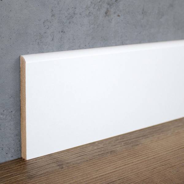 PROVISTON | Fußleiste | MDF Sockelleiste | 10 x 100 x 2000 mm | Weiß Foliert | Abgerundet PROVISTON | Fußleiste | MDF Sockelleiste | 10 x 100 x 2000 mm | Weiß Foliert | Abgerundet
