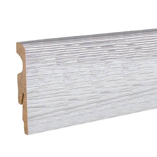 PROVISTON | Weißeiche | 10 x 73 x 2400 mm | Grau foliert | Sockelleiste MDF | Fußleiste abgerundet PROVISTON | Weißeiche | 10 x 73 x 2400 mm | Grau foliert | Sockelleiste MDF | Fußleiste abgerundet