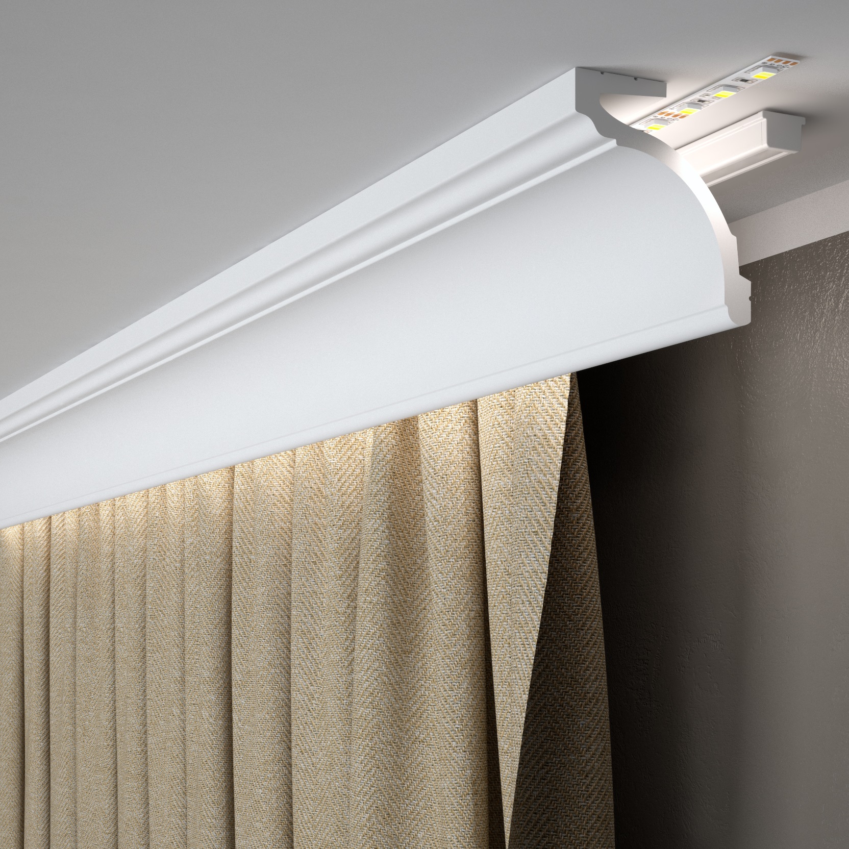 PROVISTON Moulure "No. 1" plafond Polystyrène 32 x 32 x 2000 mm Blanc Corniche - Bricolage PROVISTON Moulure "No. 1" plafond Polystyrène 32 x 32 x 2000 mm Blanc Corniche - Bricolage