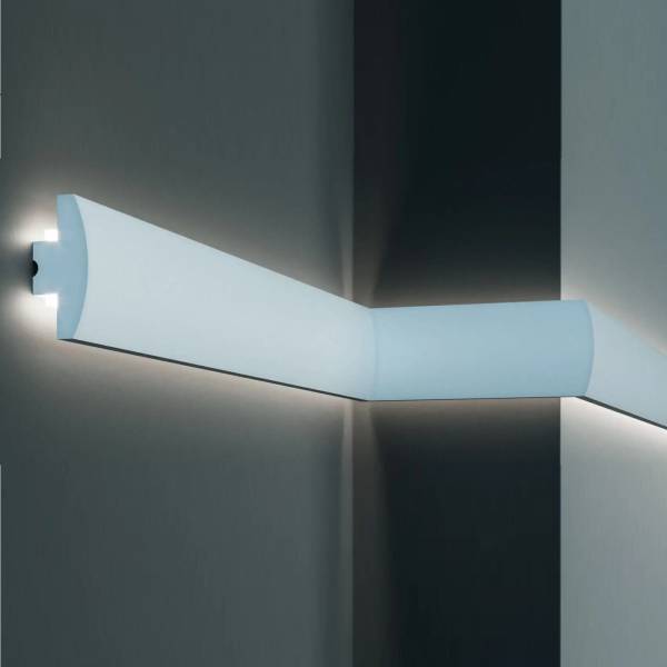 Elite Decor | Lichtleiste KD505| Polystyrol | 90 x 39 x 1150 mm | Weiß | Styropor Deckenleiste Elite Decor | Lichtleiste KD505| Polystyrol | 90 x 39 x 1150 mm | Weiß | Styropor Deckenleiste