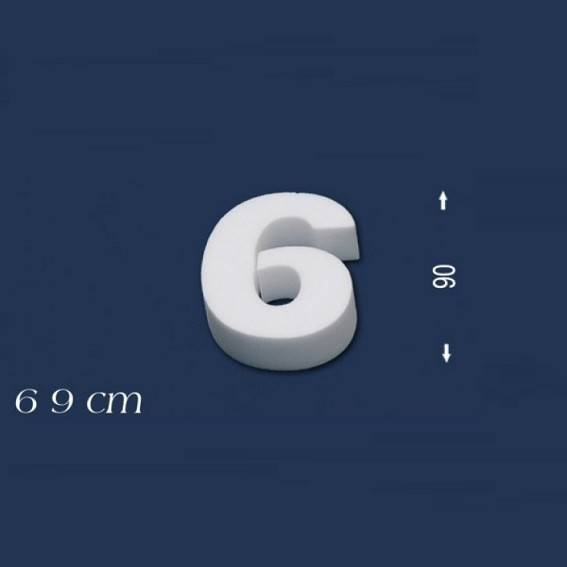 Wiesemann | Deko Zahl "6" | Polystyrol | Höhe: 90 mm | Styropor Zahl | 3D Zahl Wiesemann | Deko Zahl "6" | Polystyrol | Höhe: 90 mm | Styropor Zahl | 3D Zahl