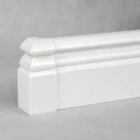 Kunststoff Außenecken zur Sockelleiste 58 x 16 mm | Berliner Profil | MDF foliert | weiß